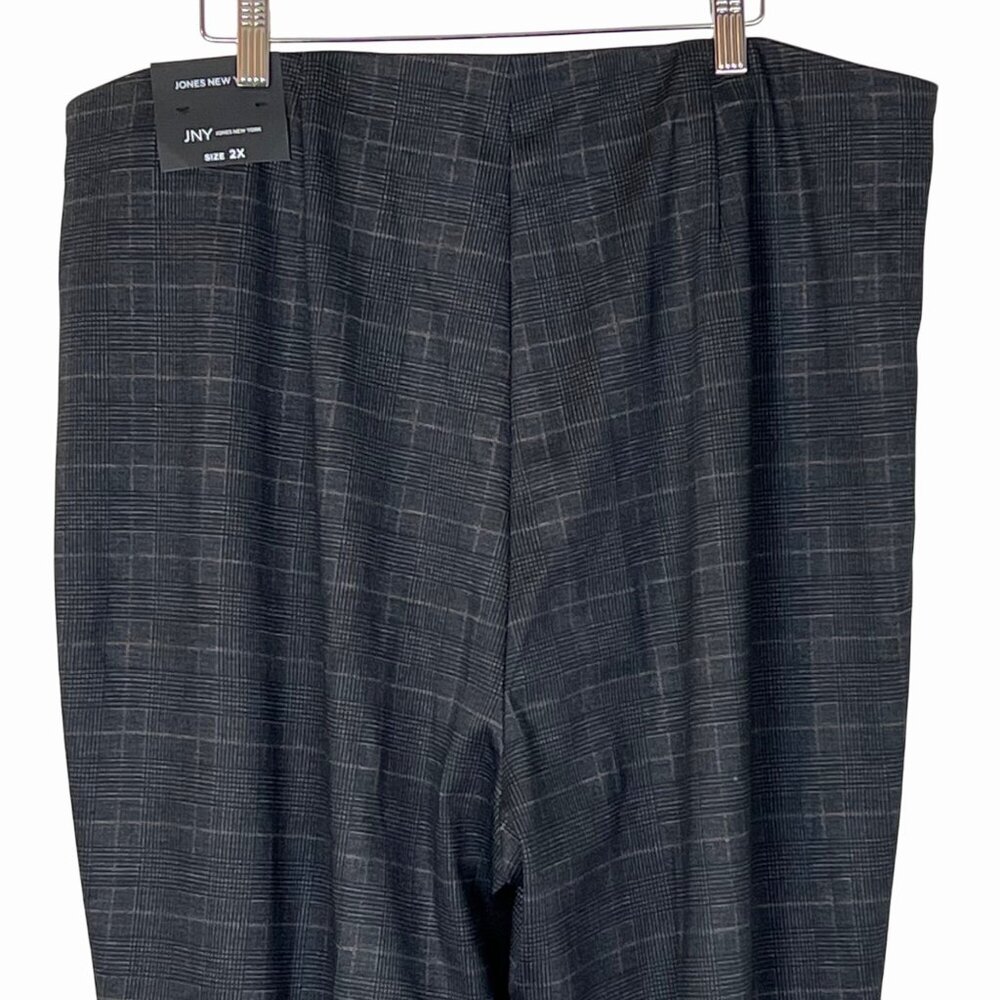 Jones New York Womens Checkered Pull-On Wide Leg Pants Sz 2X Polyester Blend New - Picture 8 of 14